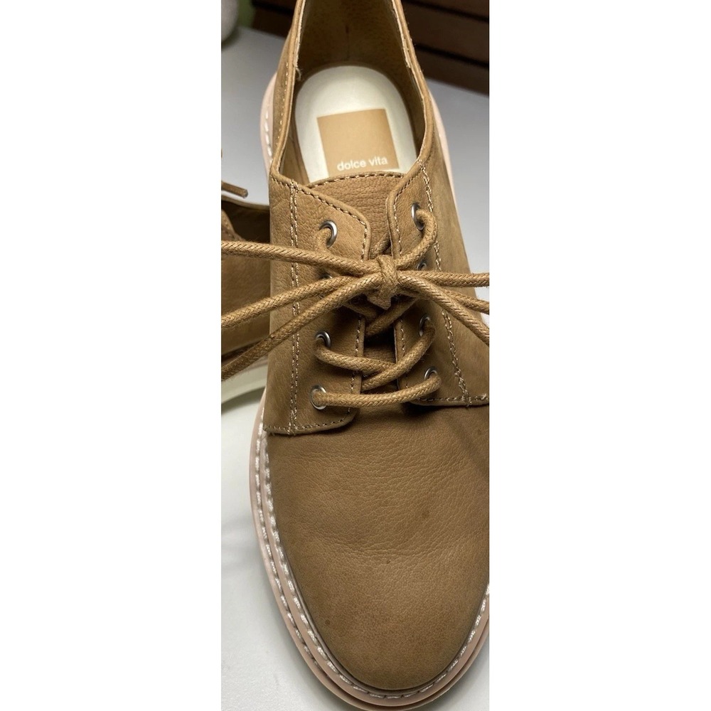 Whiskey Brown Platform Oxford Dolce Vita Womens Derby Shoes Leather 7.5M Brown - Picture 4 of 9